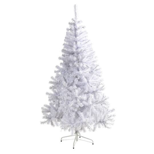 6ft. Pre-Lit White Artificial Christmas Tree, Clear LED Lights